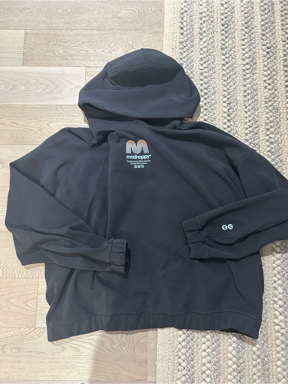 Madhappy x lululemon Black Hoodie with Small Multicolor Chest Logo